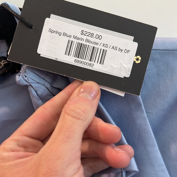 NWT AS by DF size XS Puff Sleeve Button Down - Picture 3 of 4